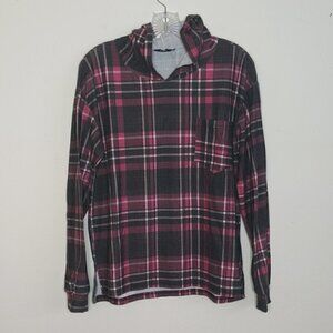 Lightweight Plaid Pullover Hoodie